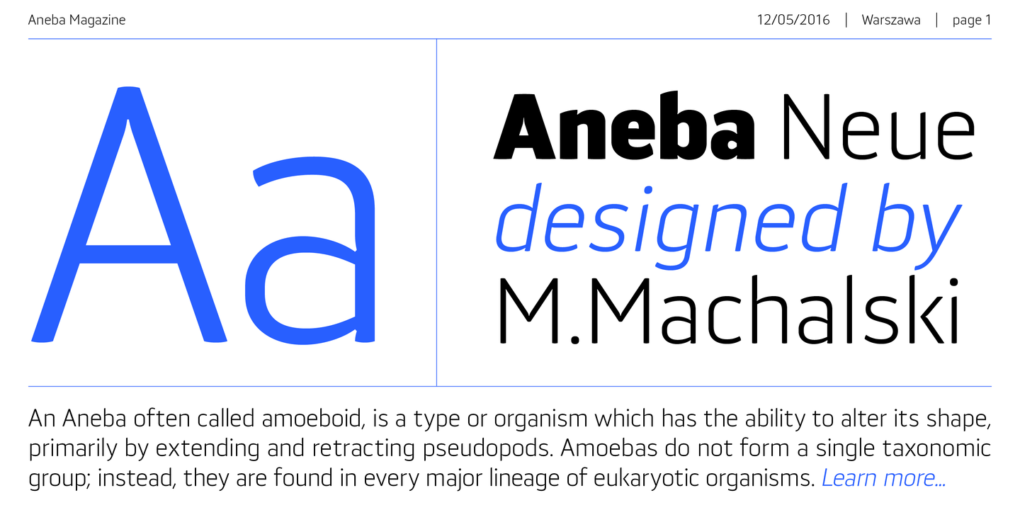 Пример шрифта Aneba Neue